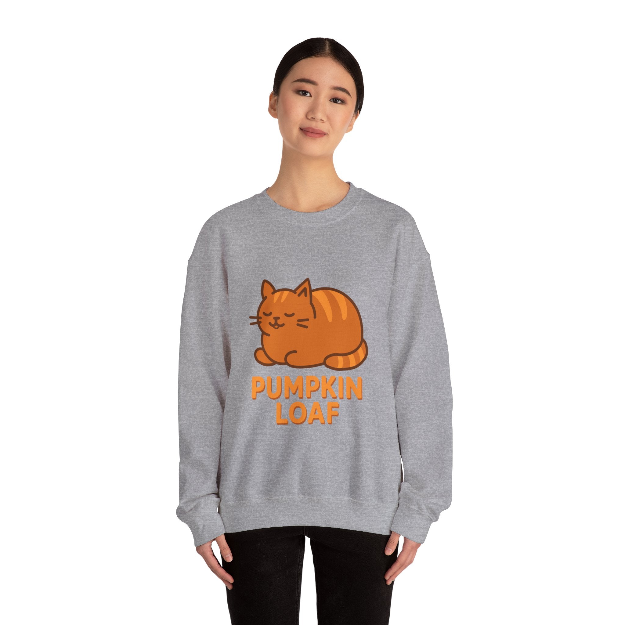 Pumpkin Loaf Crewneck Sweatshirt - Cozy Kitty Pumpkin Loaf Design