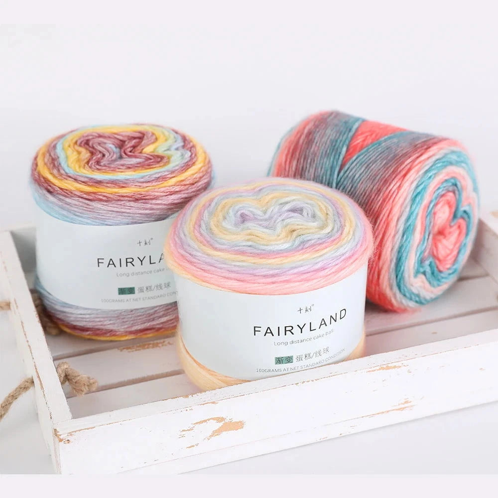 4pcs Gradient Cake Yarn Rainbow Autumn/Winter - The Pink Controller