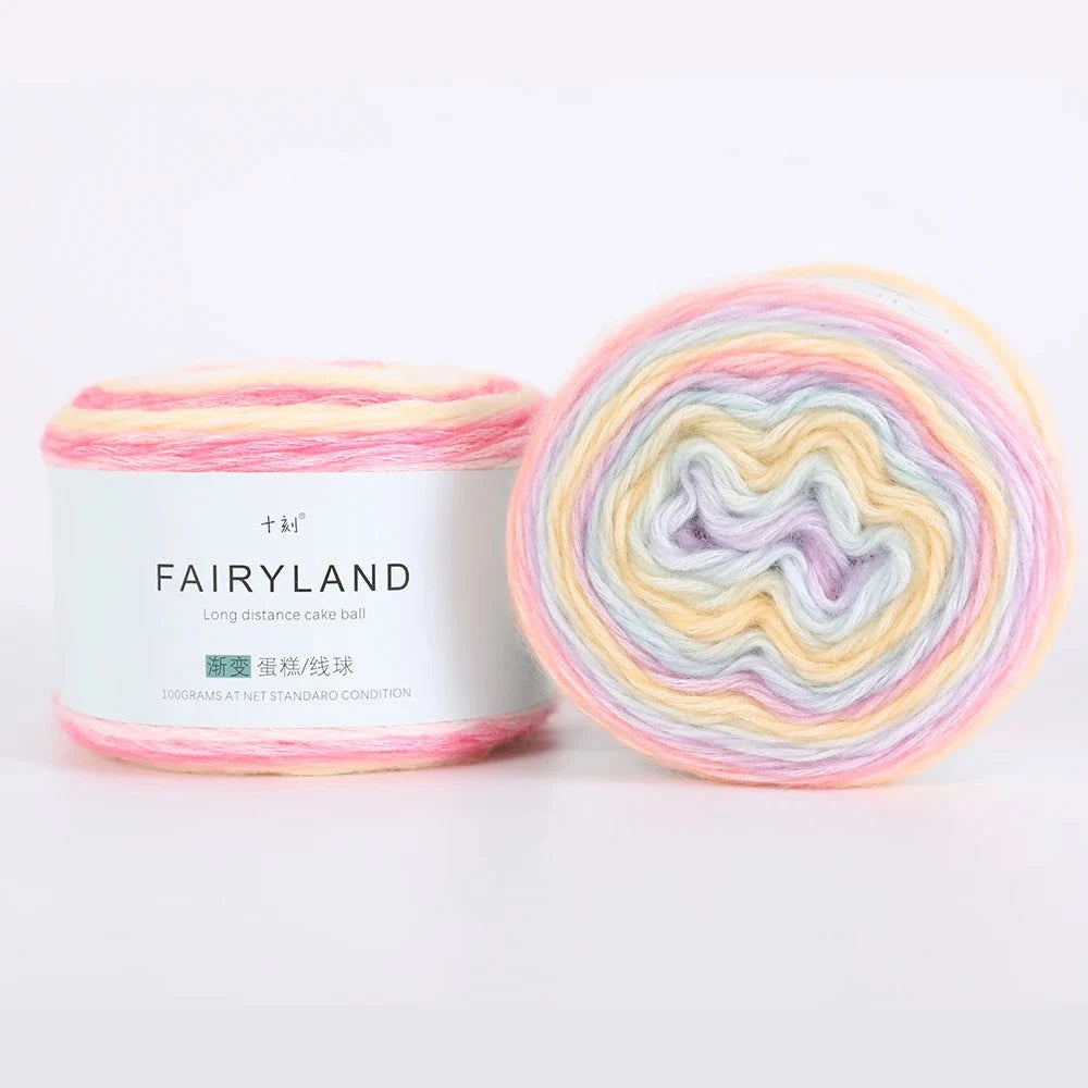 4pcs Gradient Cake Yarn Rainbow Autumn/Winter - The Pink Controller