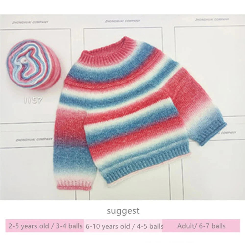 4pcs Gradient Cake Yarn Rainbow Autumn/Winter - The Pink Controller