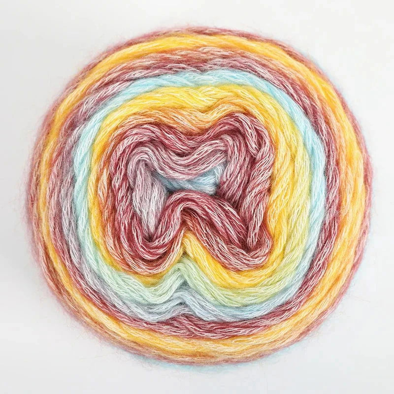 4pcs Gradient Cake Yarn Rainbow Autumn/Winter - The Pink Controller