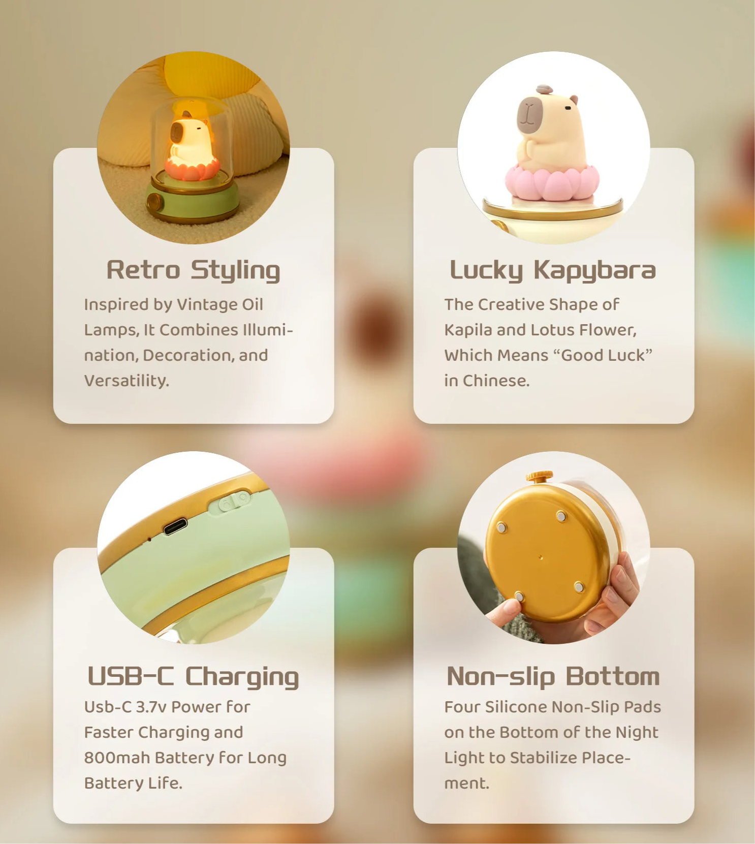 Capybara Camp Night Light - The Pink Controller