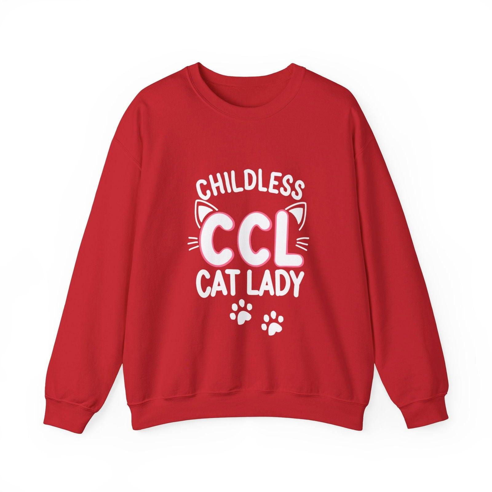 Cat Lady Sweatshirt - Childless Cat Design - The Pink Controller
