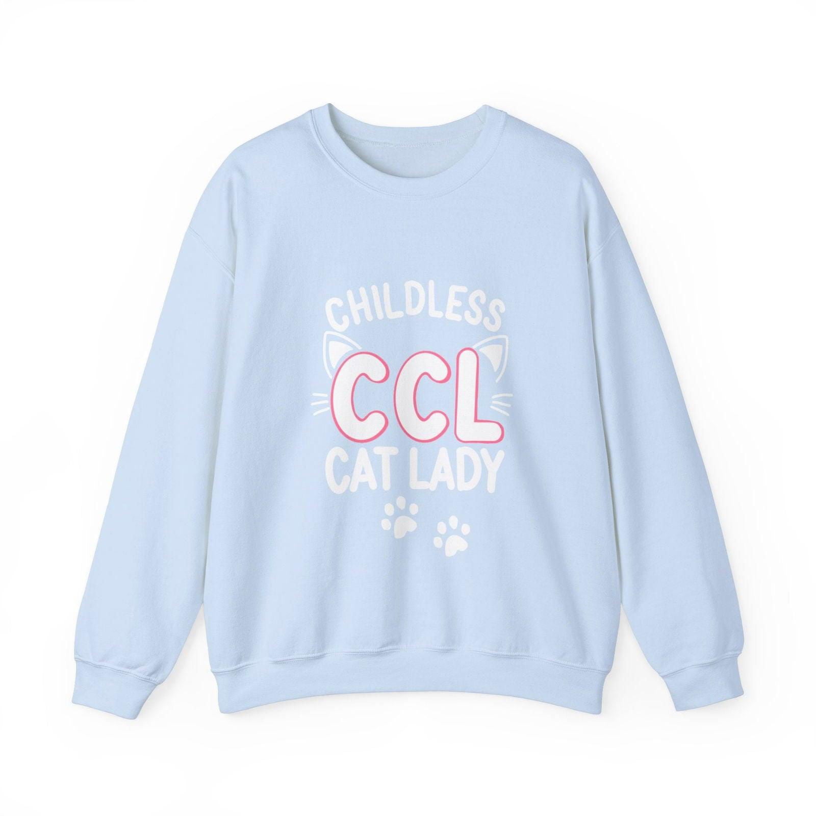 Cat Lady Sweatshirt - Childless Cat Design - The Pink Controller