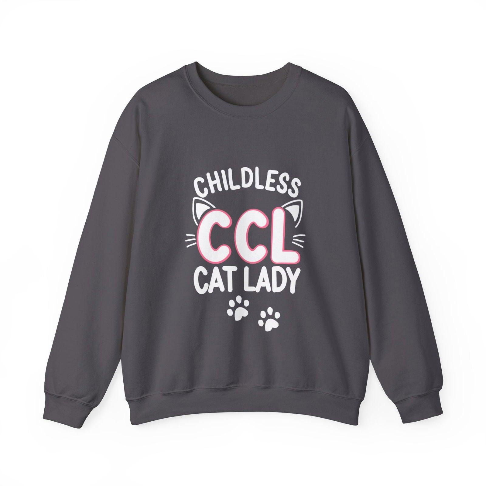 Cat Lady Sweatshirt - Childless Cat Design - The Pink Controller
