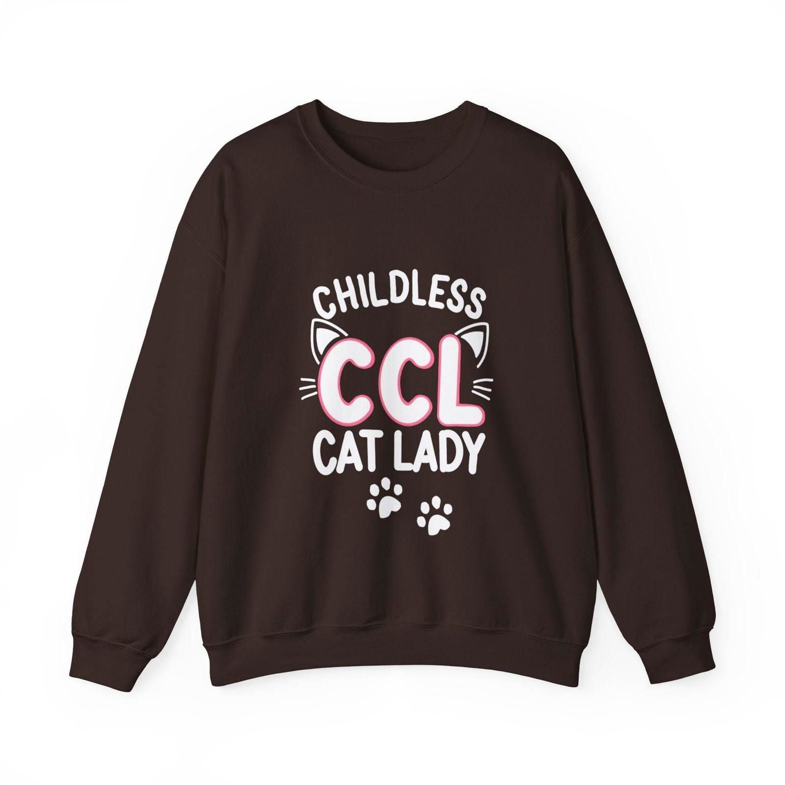 Cat Lady Sweatshirt - Childless Cat Design - The Pink Controller