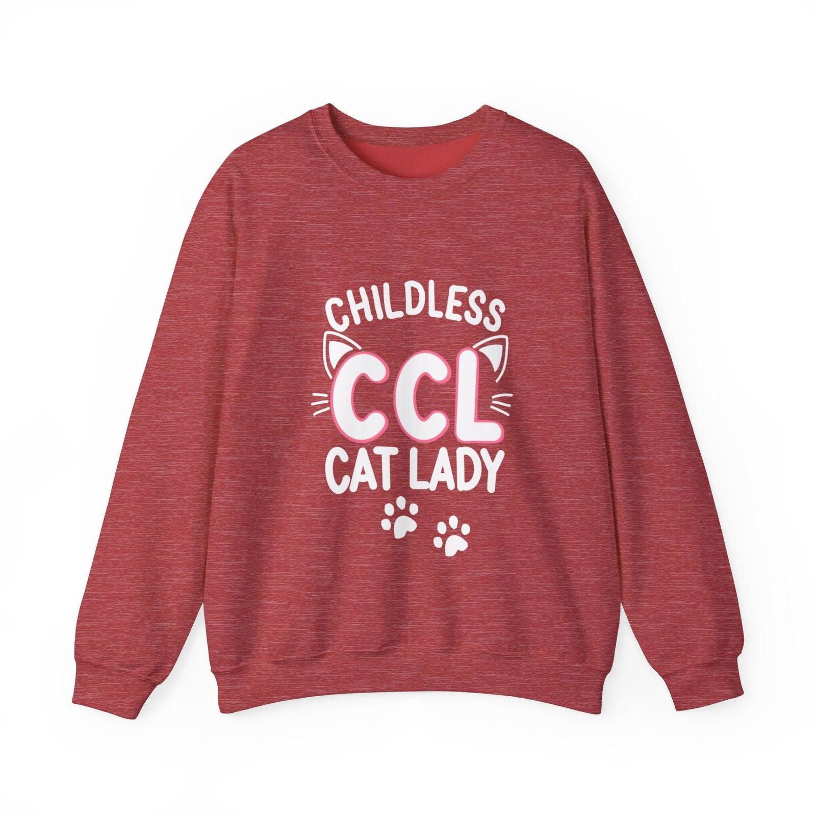 Cat Lady Sweatshirt - Childless Cat Design - The Pink Controller
