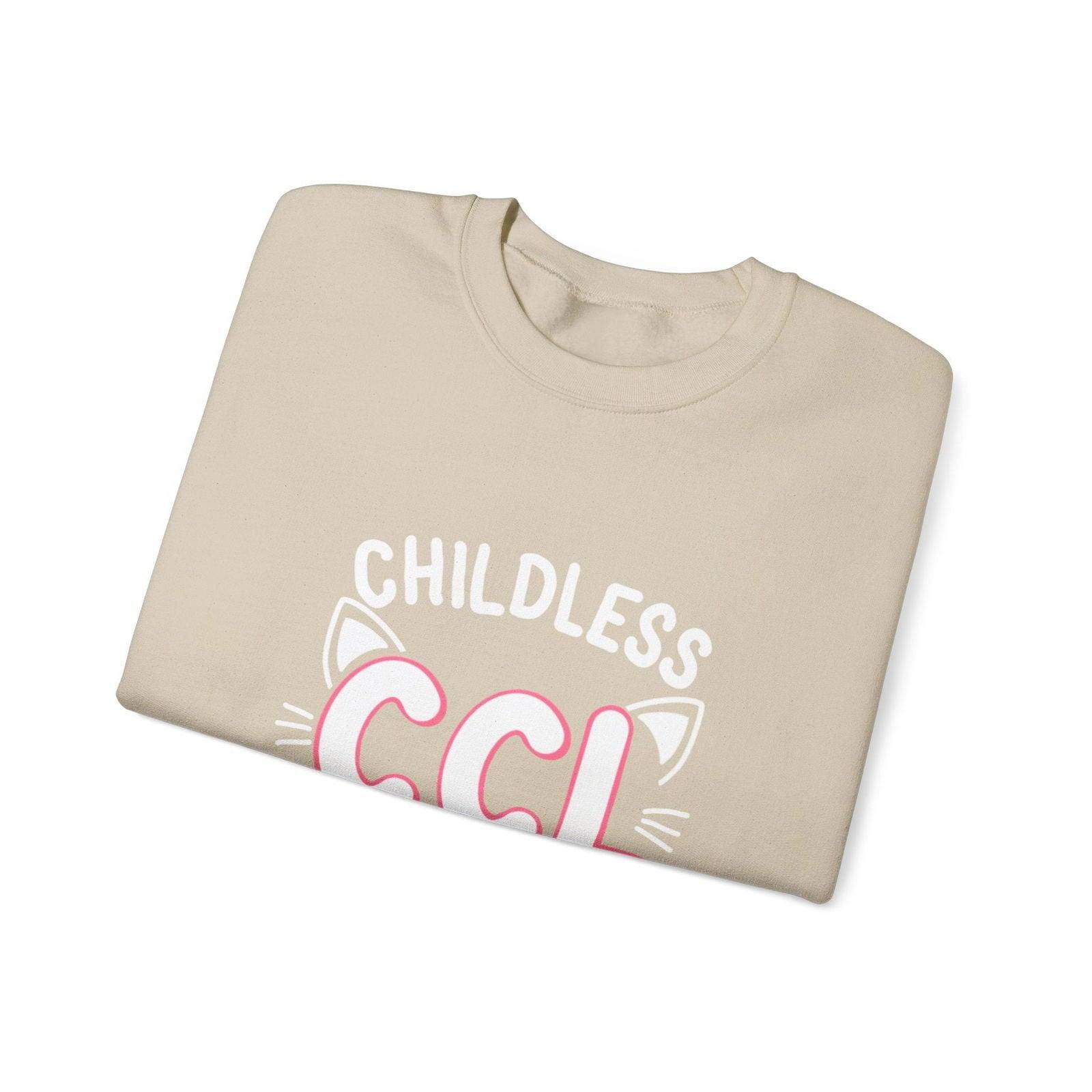 Cat Lady Sweatshirt - Childless Cat Design - The Pink Controller