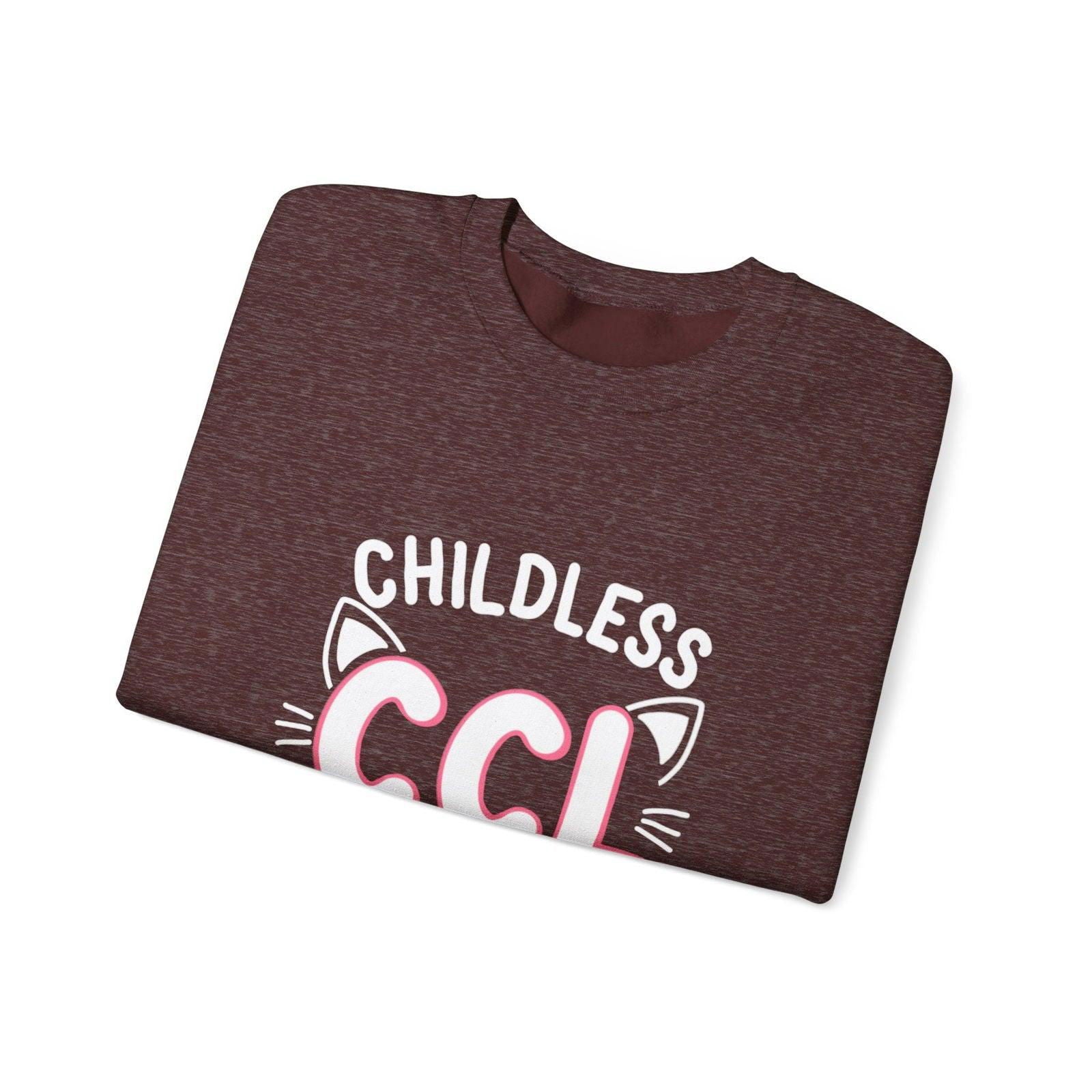 Cat Lady Sweatshirt - Childless Cat Design - The Pink Controller