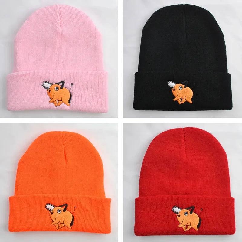 Chainsaw Man Knitted Plush Hat - The Pink Controller