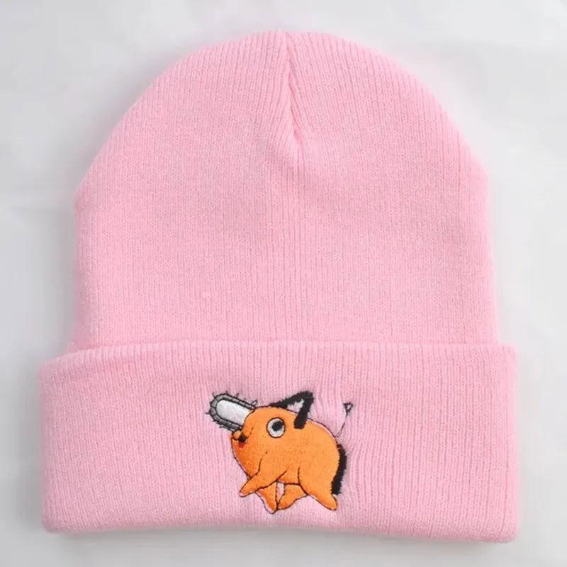 Chainsaw Man Knitted Plush Hat - The Pink Controller