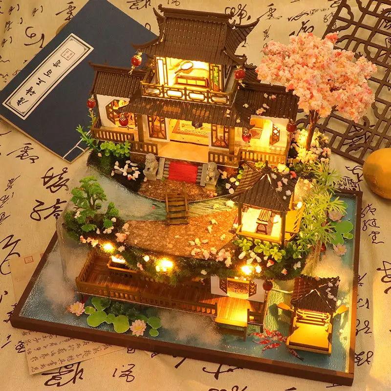 DIY Cherry Blossom Villa Miniature - The Pink Controller