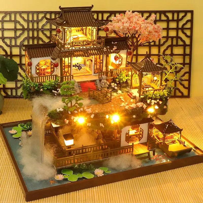 DIY Cherry Blossom Villa Miniature - The Pink Controller