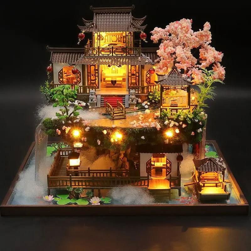 DIY Cherry Blossom Villa Miniature - The Pink Controller