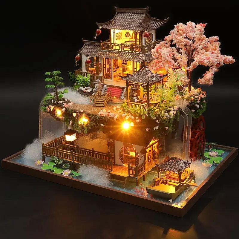DIY Cherry Blossom Villa Miniature - The Pink Controller