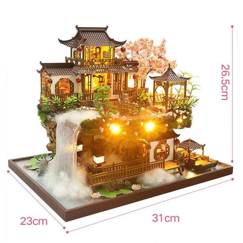 DIY Cherry Blossom Villa Miniature - The Pink Controller