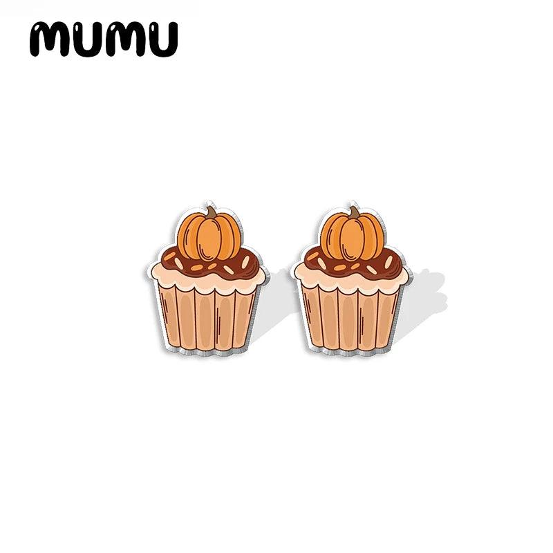 Fall Spice Dessert Acrylic Stud Earrings by Mumu - The Pink Controller