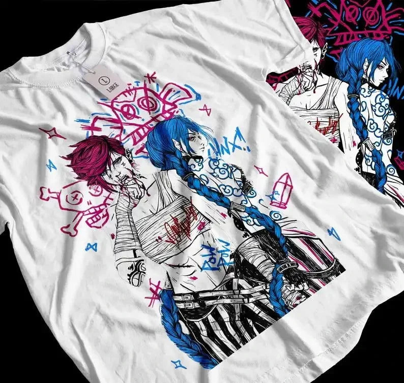 Jinx and Vi T-Shirt - The Pink Controller