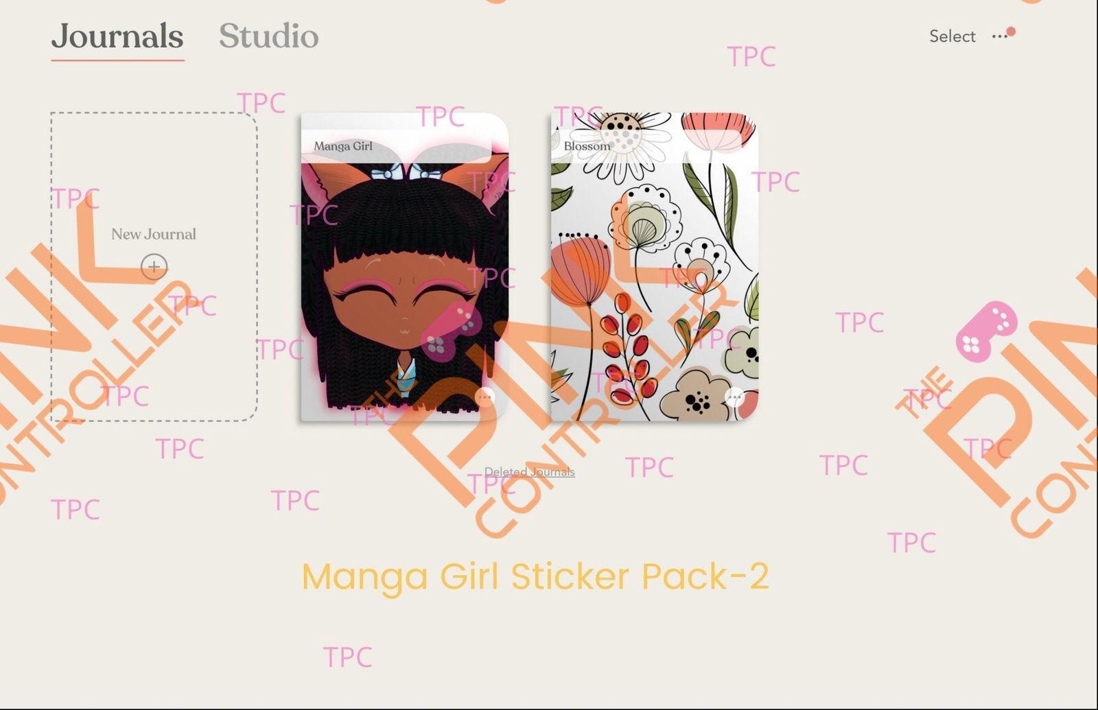 Manga Braids Girl Sticker Pack (Light Brown Skin Tone)|Manga|Streamer|Twitch|BlackGirl Magic|Zinnia|DigitalSticker - The Pink Controller