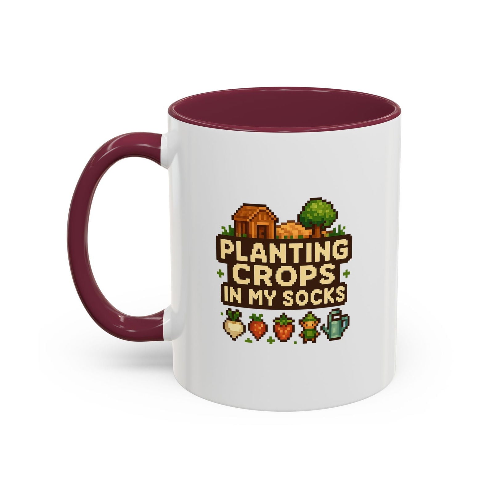 Mug - Pixel Farm-Plantin Crops in my Socks Design - The Pink Controller