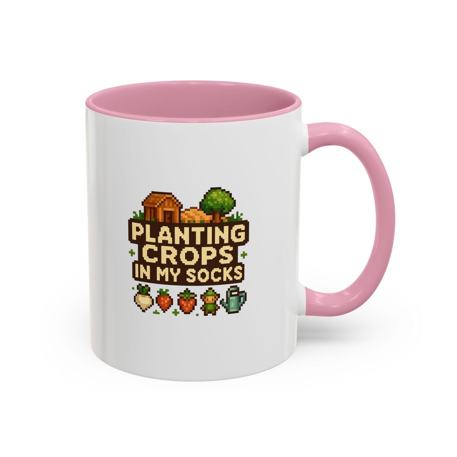 Mug - Pixel Farm-Plantin Crops in my Socks Design - The Pink Controller