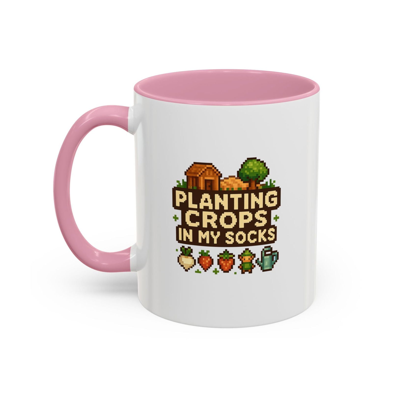 Mug - Pixel Farm-Plantin Crops in my Socks Design - The Pink Controller
