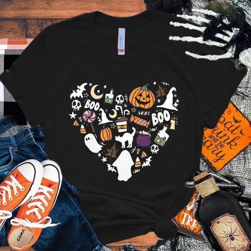 Spooky Boo Pumpkin Love T-Shirt - The Pink Controller