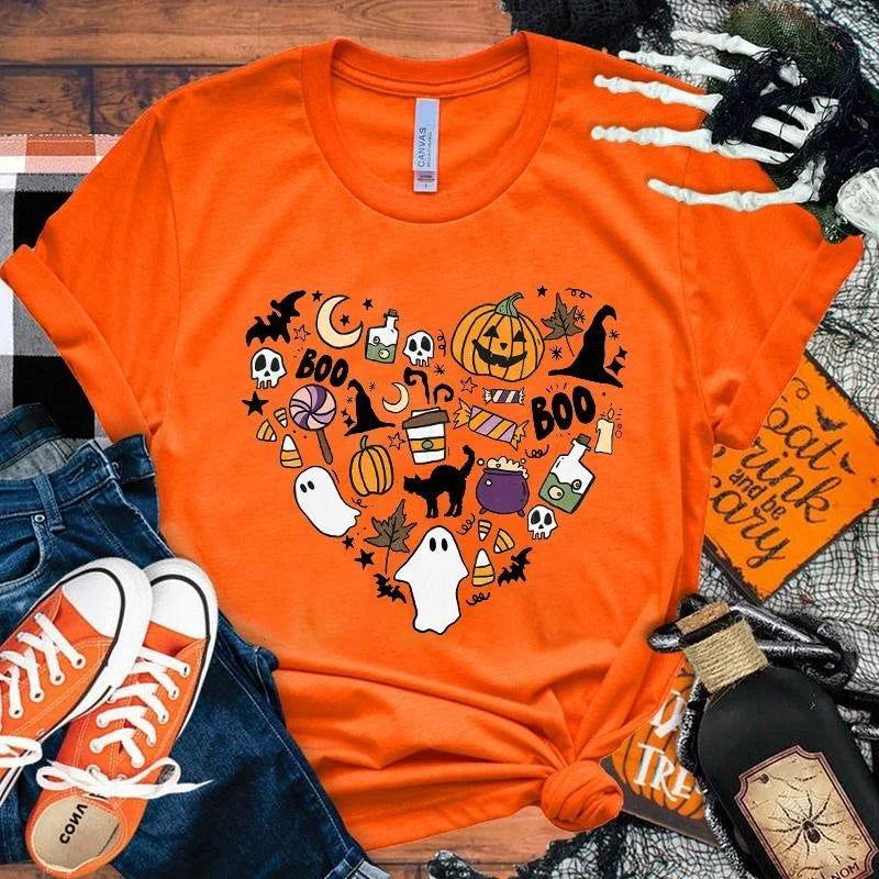 Spooky Boo Pumpkin Love T-Shirt - The Pink Controller