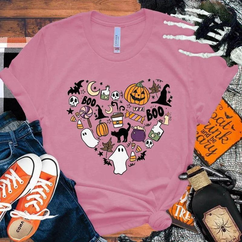 Spooky Boo Pumpkin Love T-Shirt - The Pink Controller