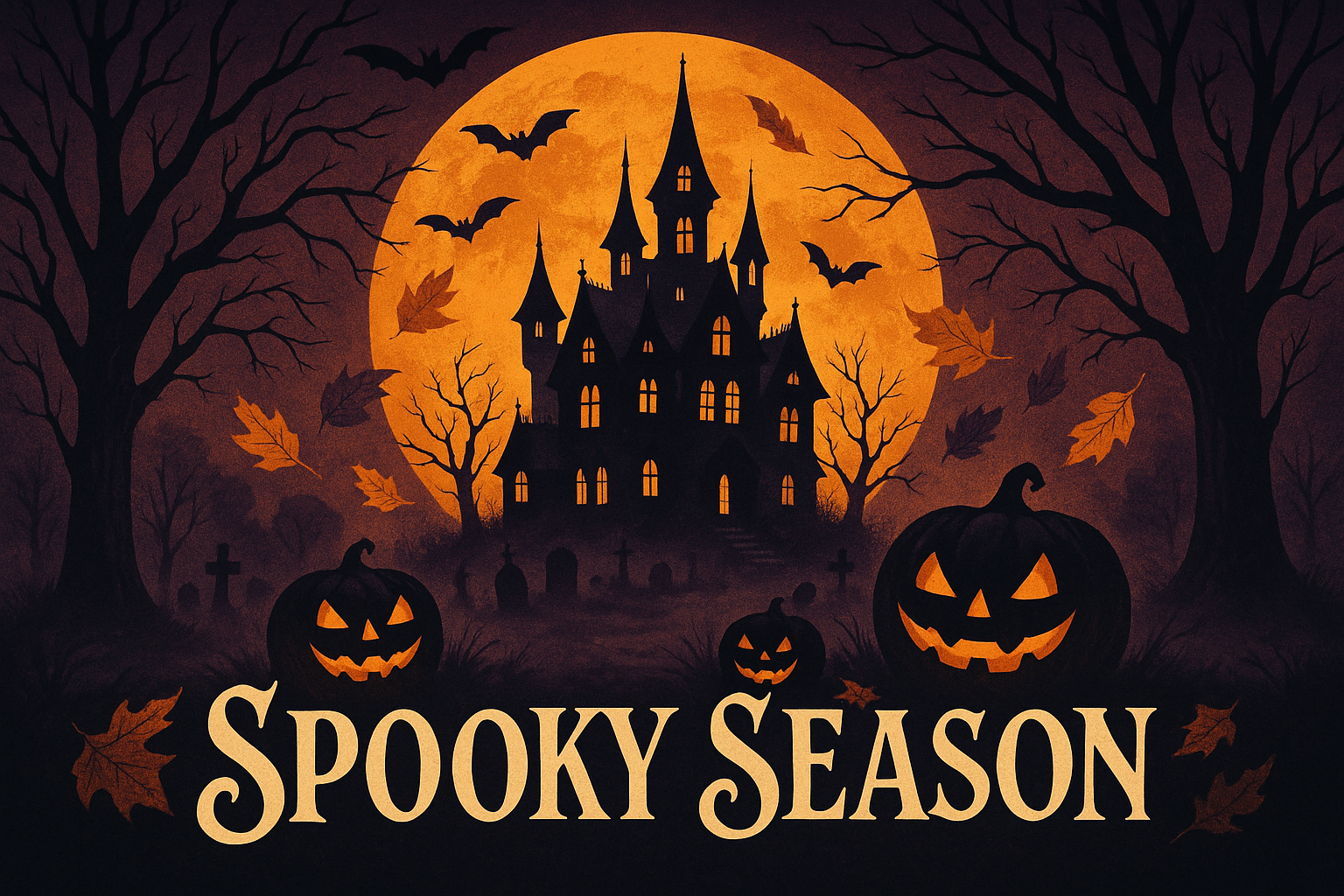 A graphic image with a spooky season theme