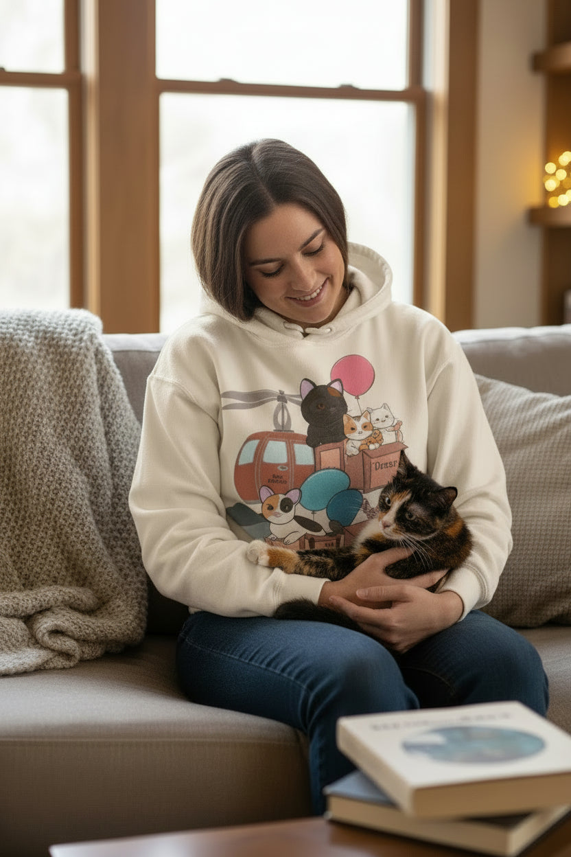 Cat Distribution Express Hoodie - The Pink Controller Ivory Cat_Distribution_Express_Hoodie_-_The_Pink_Controller_-_The_Pink_Controller_-8056405