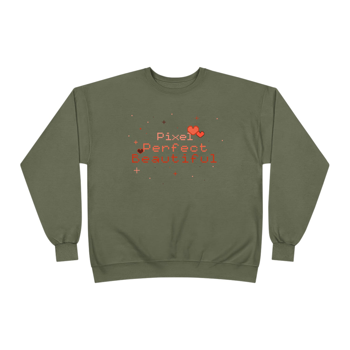 Pixel Perfect Beautiful-Crewneck Sweatshirt Fatigue Green 10216727348294340320_2048
