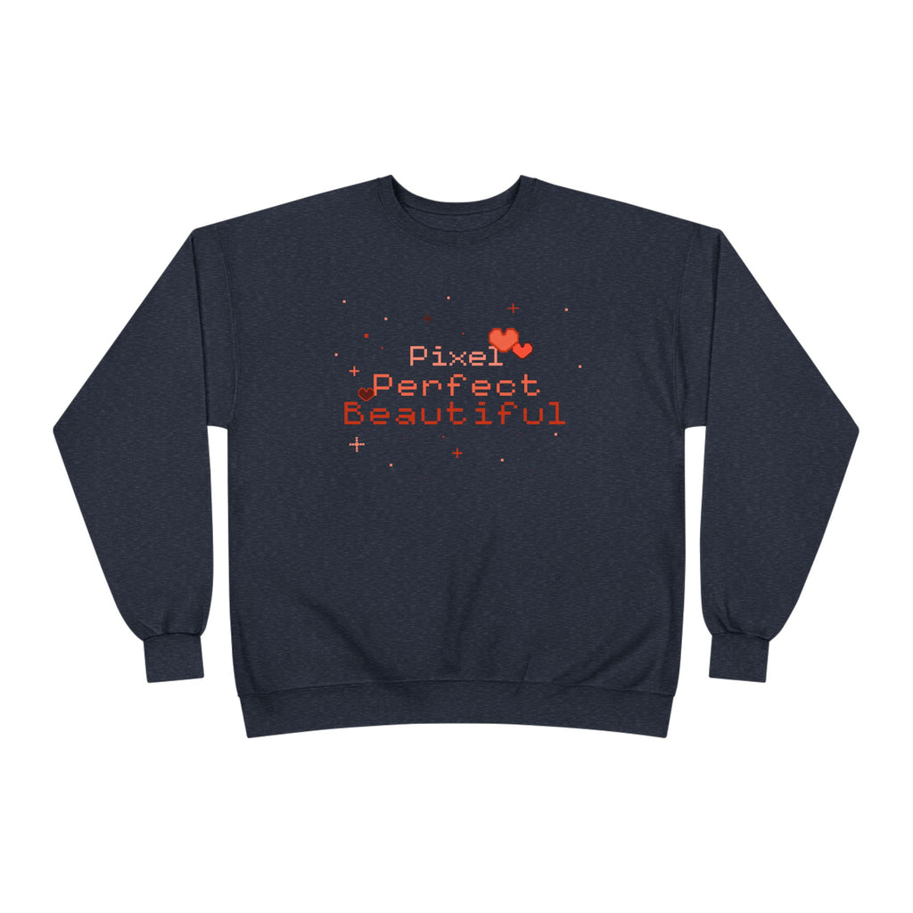 Pixel Perfect Beautiful-Crewneck Sweatshirt Heather Navy 11627667127468665025_2048
