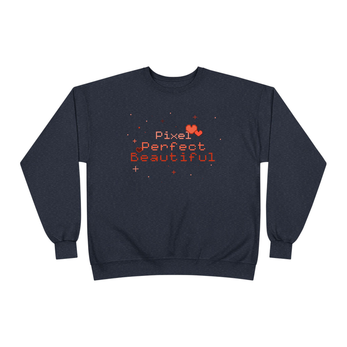 Pixel Perfect Beautiful-Crewneck Sweatshirt Heather Navy 11627667127468665025_2048