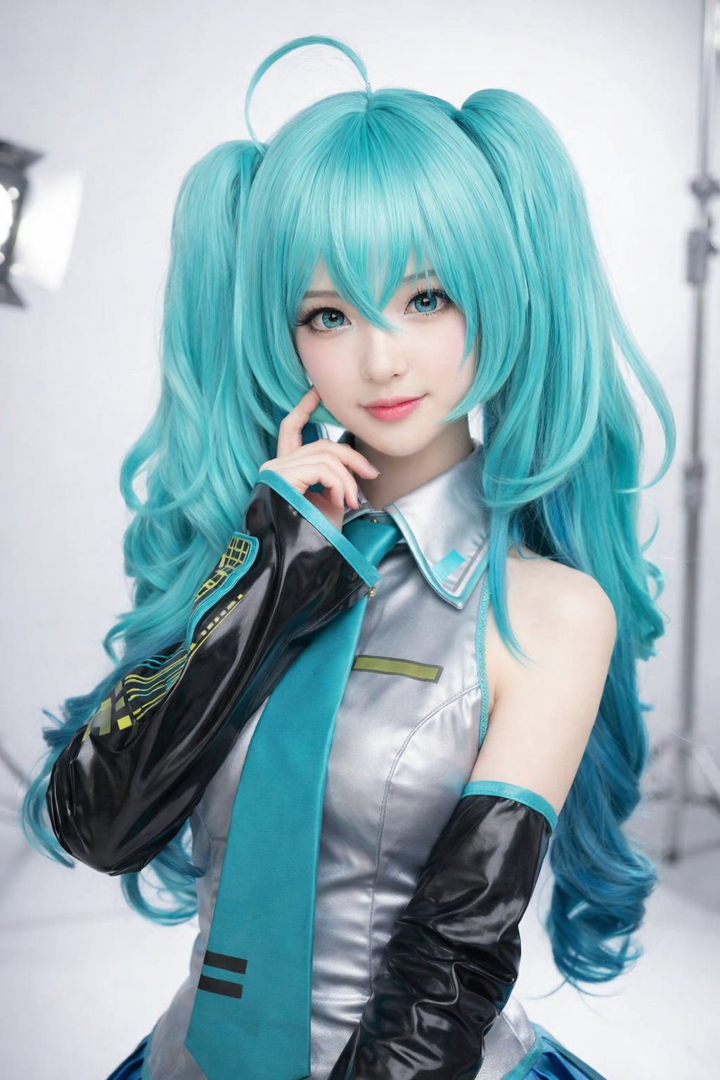 Miku Green Gradient 55cm Cosplay Wig 13156AA0-5D1D-4143-A2B3-BCCC07869A4F