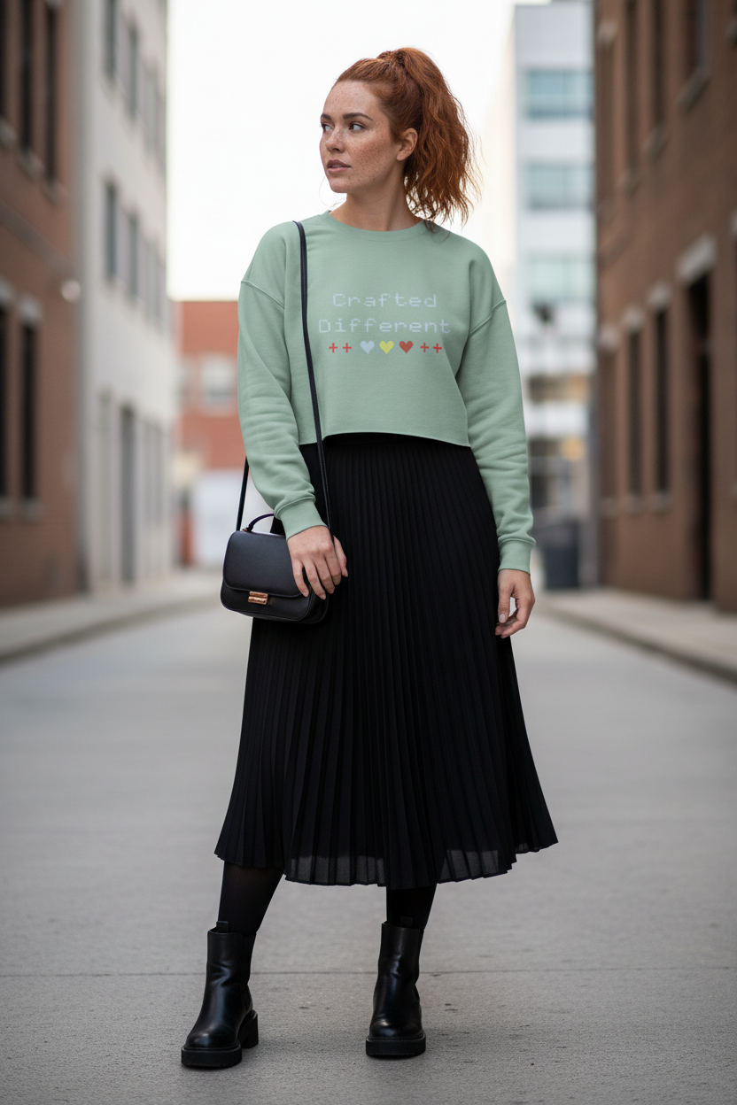Crafted Different Cropped Sweatshirt Mint Green 13319635847055406451_2048
