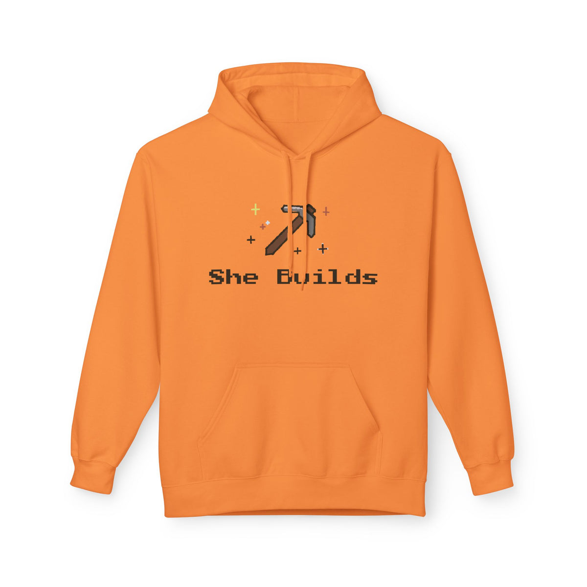 She Builds Fleece Hoodie Tangerine 13344861142951999624_2048
