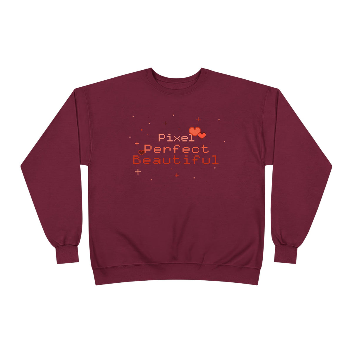 Pixel Perfect Beautiful-Crewneck Sweatshirt Maroon 13969959457372833328_2048