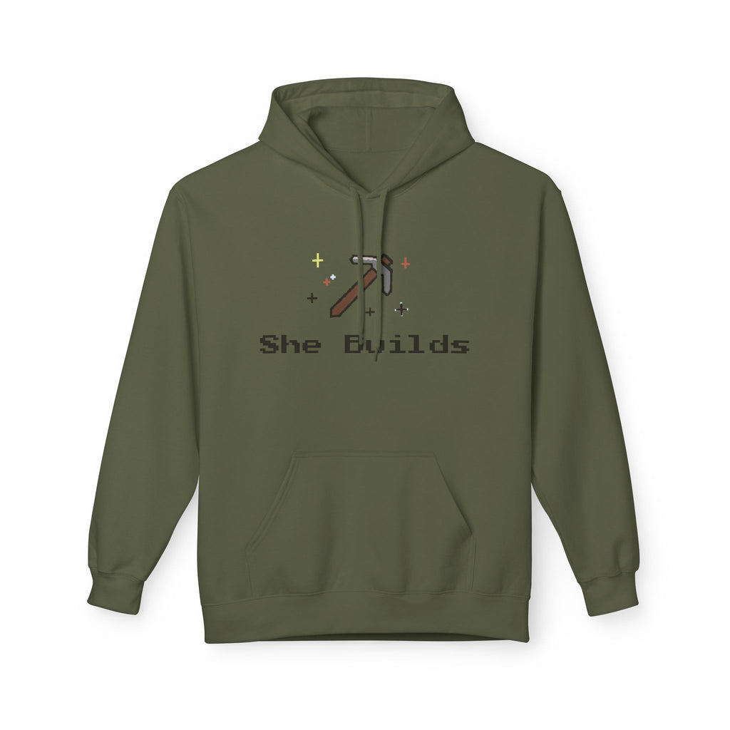 She Builds Fleece Hoodie Military Green 16093970103441250663_2048