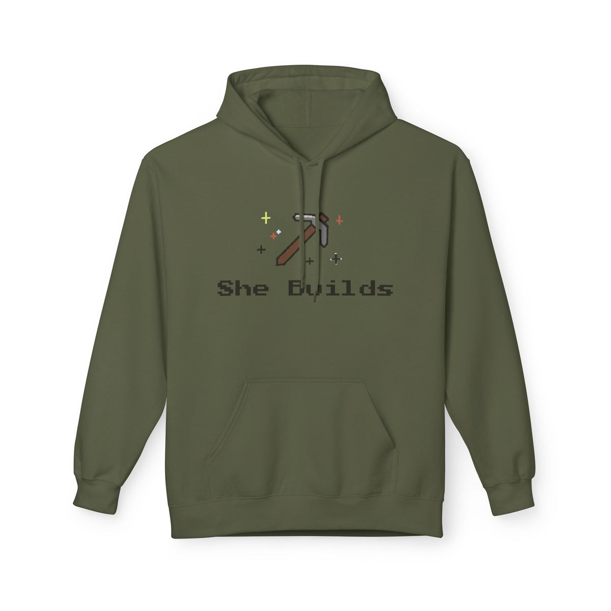 She Builds Fleece Hoodie Military Green 16093970103441250663_2048
