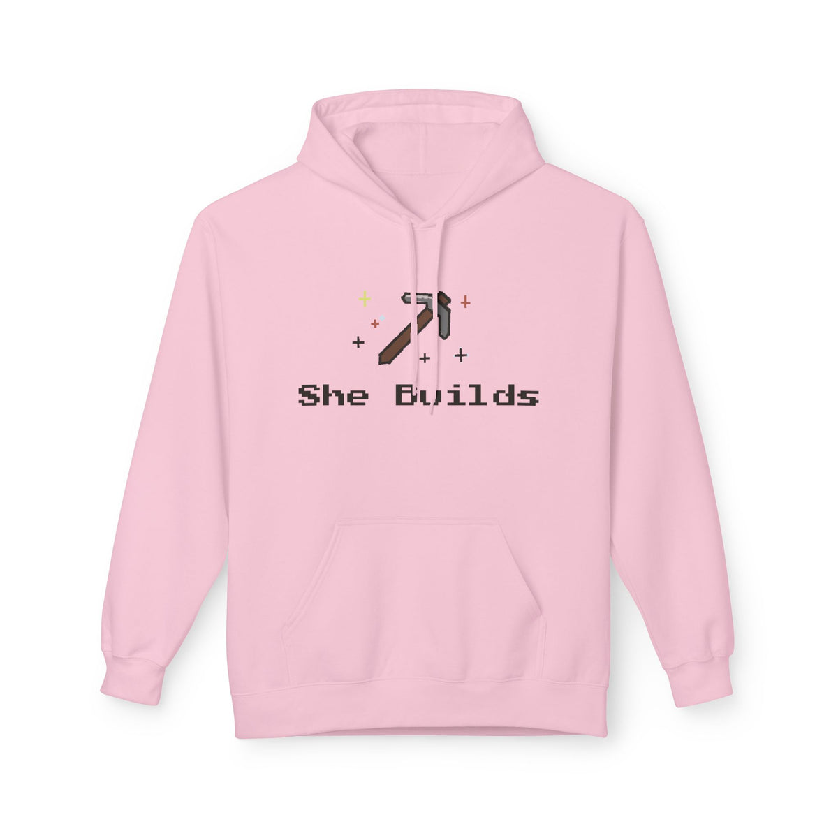 She Builds Fleece Hoodie Light Pink 17207147786616710475_2048