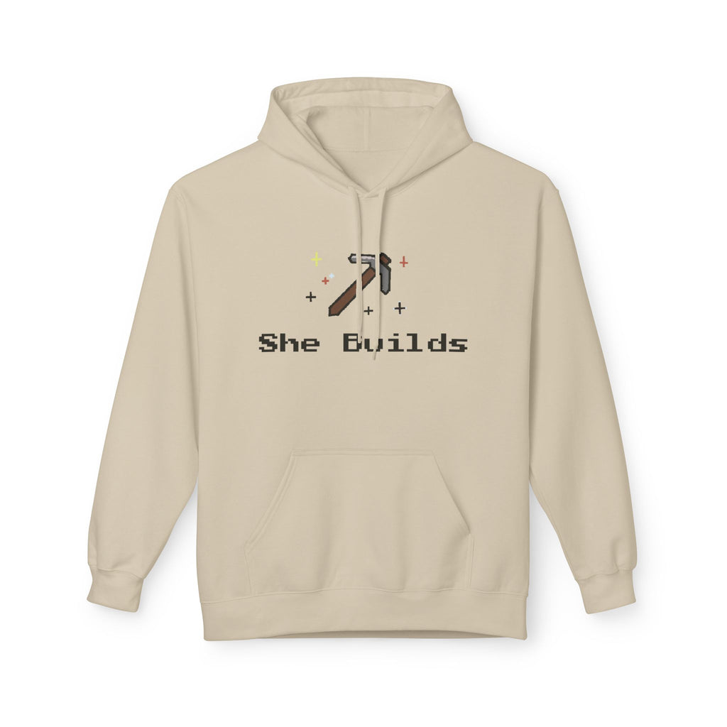 She Builds Fleece Hoodie Sand 17311337088349873421_2048