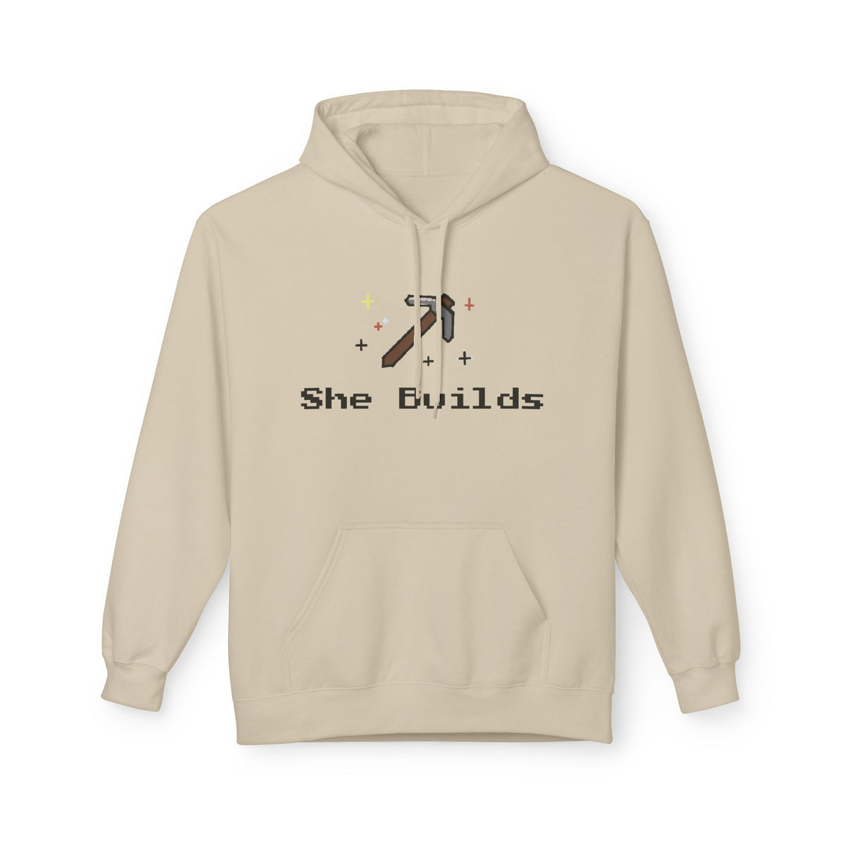 She Builds Fleece Hoodie Sand 17311337088349873421_2048