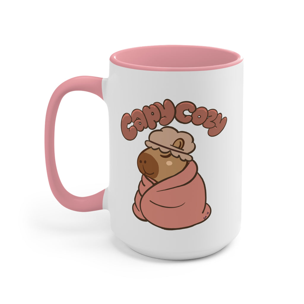Accent Mug — 'Cozy Cozy' Bear Illustration Coffee Tea Cup