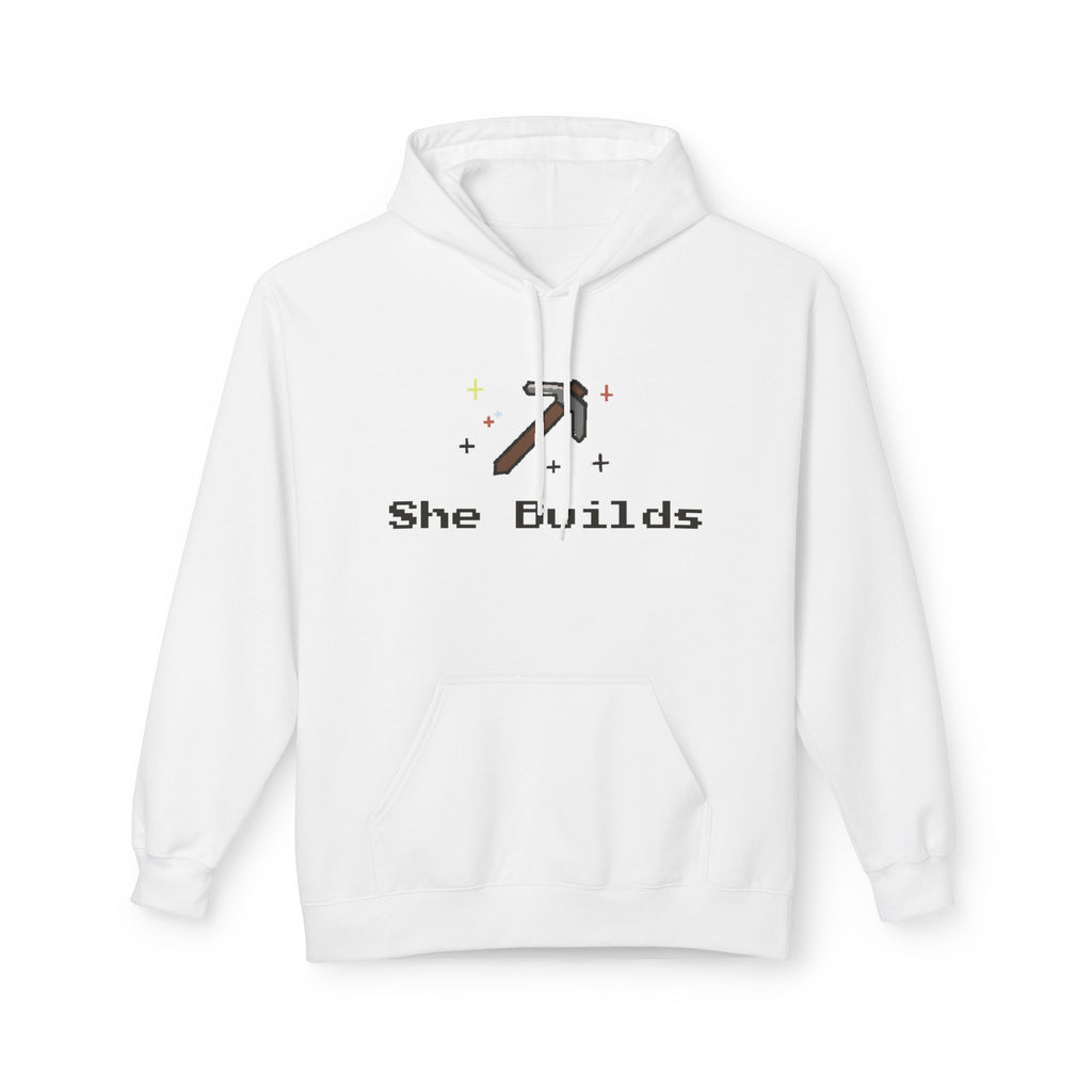 She Builds Fleece Hoodie White 2979847682405185541_2048