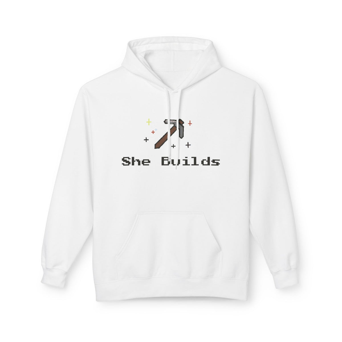 She Builds Fleece Hoodie White 2979847682405185541_2048