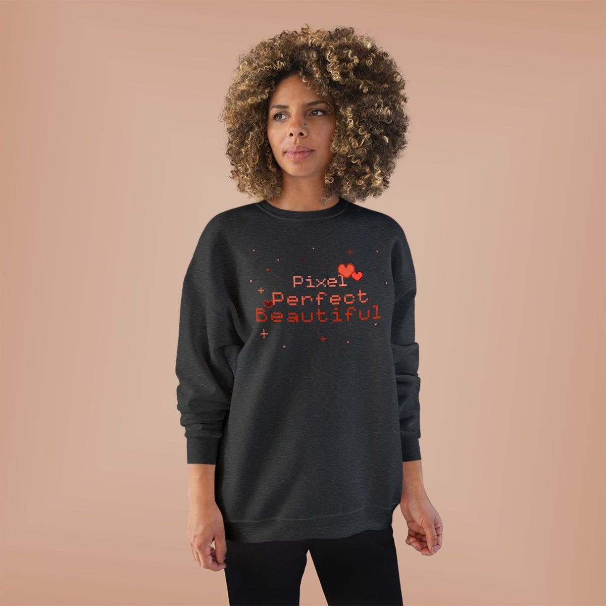 Pixel Perfect Beautiful-Crewneck Sweatshirt Charcoal Heather 7585475026137695906_2048