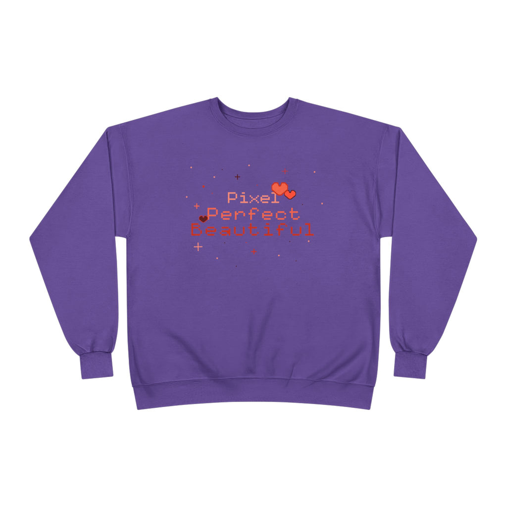 Pixel Perfect Beautiful-Crewneck Sweatshirt Purple 7651571795142607226_2048