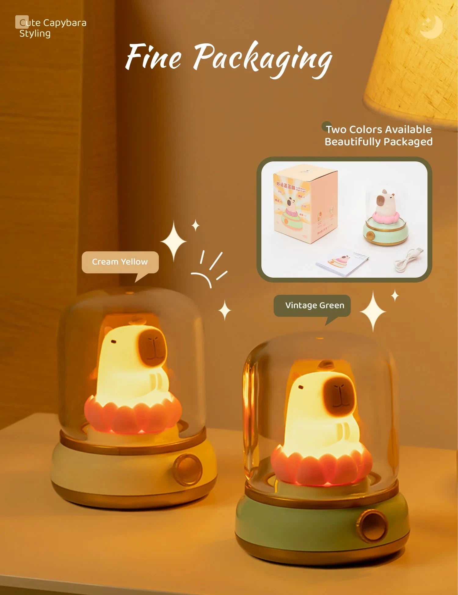 Capybara Camp Night Light - The Pink Controller 