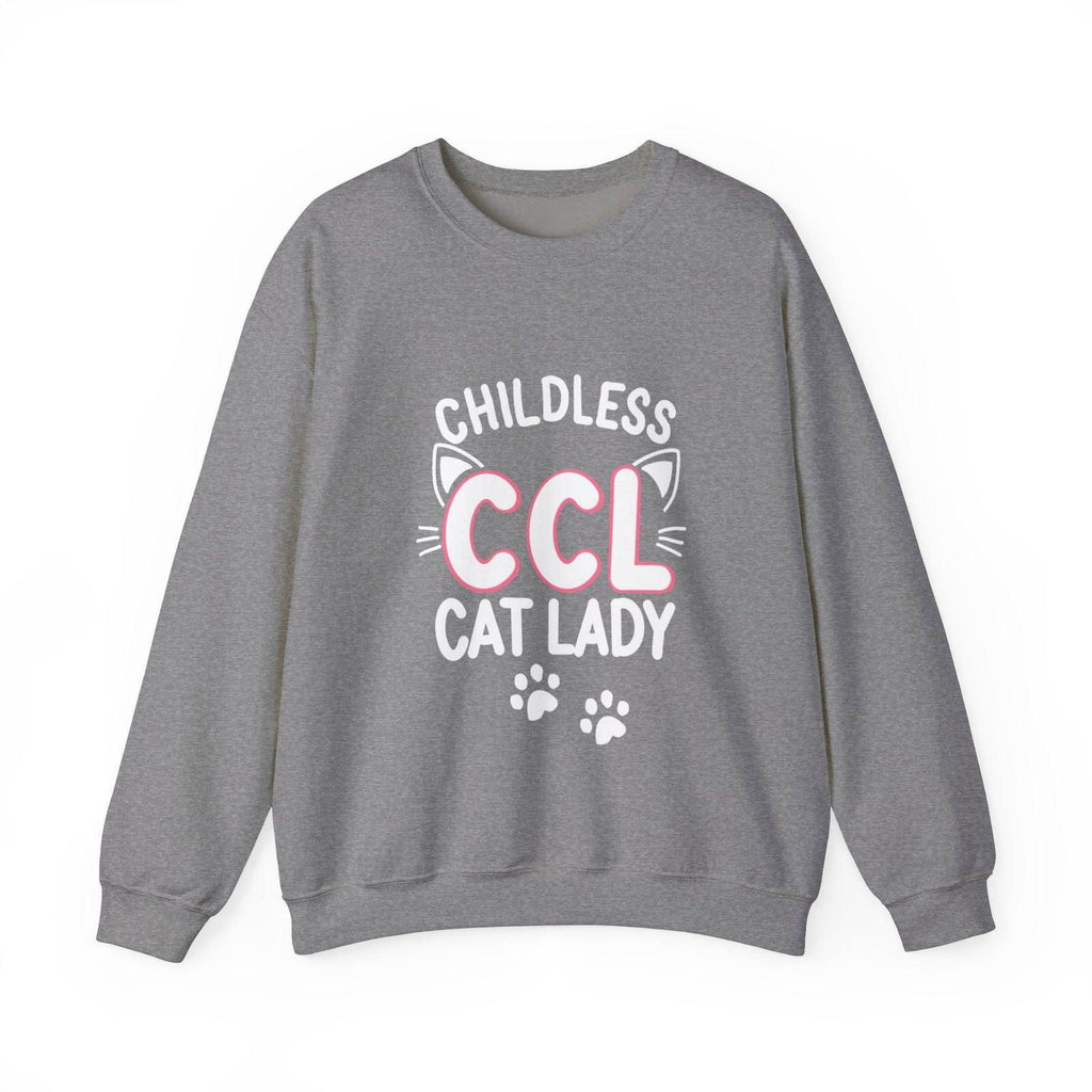 Cat Lady Sweatshirt - Childless Cat Design - The Pink Controller 